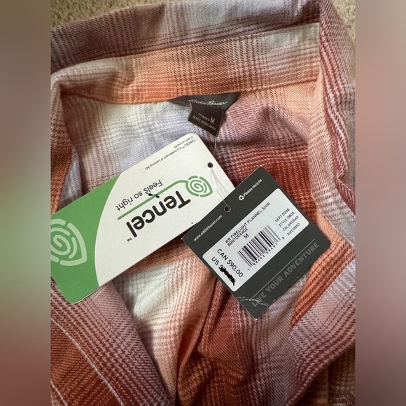 NWT Eddie Bauer Womens Firelight Button Up Long Sleeve Flannel Shirt Size Medium - Picture 3 of 5